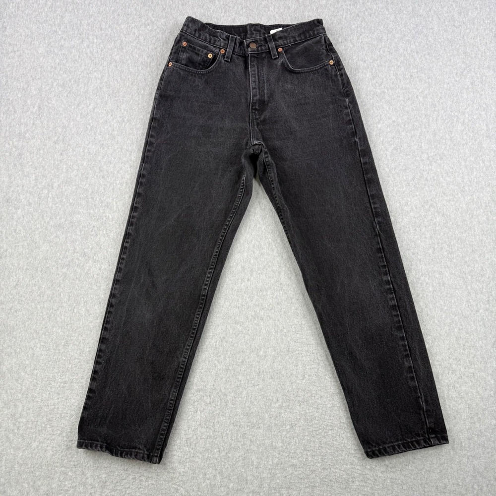 Vintage Levis Jeans Women 6 Short Black 561 Loose Straight High Rise Made In USA